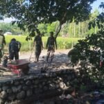 Talut Kokoh Jaga Jalan TMMD dari Longsor