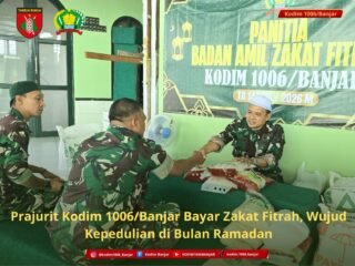 Prajurit Kodim 1006/Banjar Bayar Zakat Fitrah, Wujud Kepedulian di Bulan Ramadan