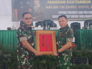 Kodim 1005/Barito Kuala Sambut Pangdam XXII/Tambun Bungai dengan Semangat Pengabdian