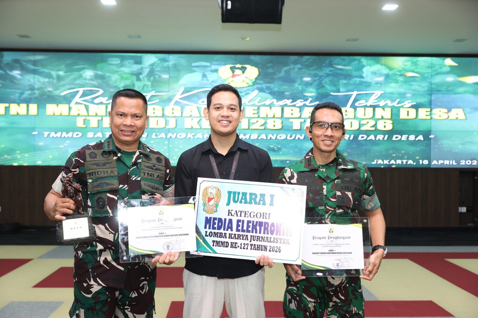 TMMD 127 Kodim1804/Kaimana Raih Prestasi, Raih Juara 1 Lomba Karya Jurnalistik Kategori Media Elektronik