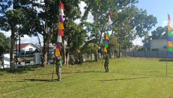 
					Pemasangan Umbul-Umbul Warnai Persiapan Pembukaan TMMD Reguler Ke-128 di Pangkalan Banteng