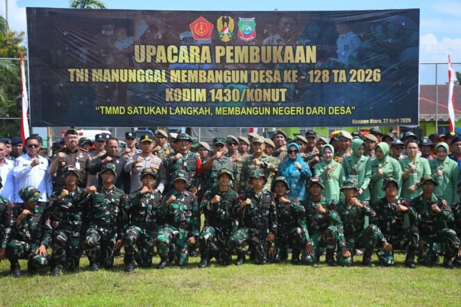 
					TMMD Ke-128 Kodim 1430/Konawe Utara Resmi Dibuka, Perkuat Sinergi Bangun Desa