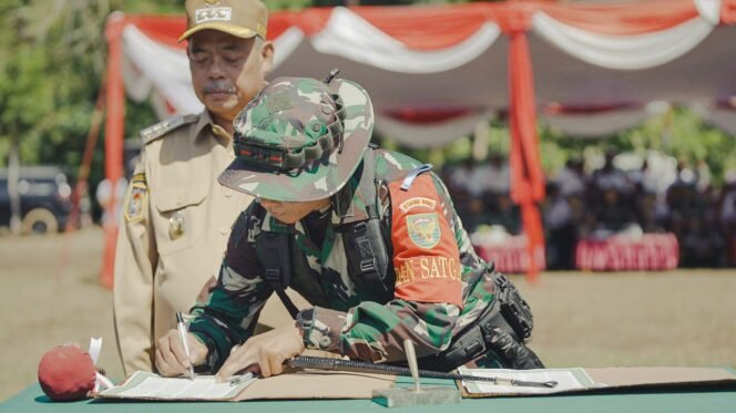 
					Dandim 0405/Lahat Teken Kerja Sama Sinergi, TMMD Ke-128 Resmi Dimulai