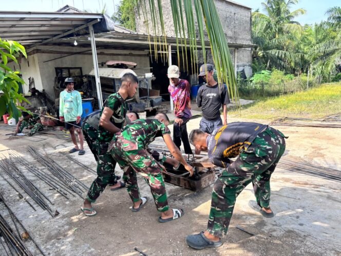 
					Jembatan Gantung Printis Garuda Kodim 0426 TB, Tahap Perakitan Struktur Besi