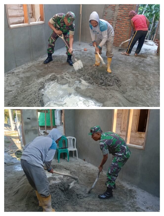 
					Sinergi untuk Negeri, Babinsa Bantu Warga Bangun Rumah Kaum Duafa