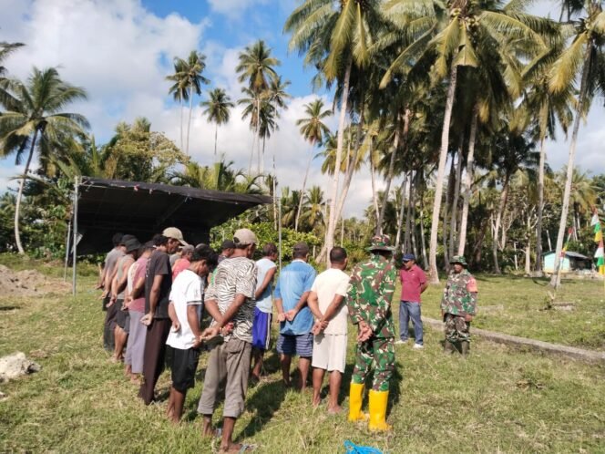 
					Samakan persepsi dan Awali Pembangunan, Satgas TMMD ke -28 Kodim 1509/Labuha Laksanakan Apel pagi