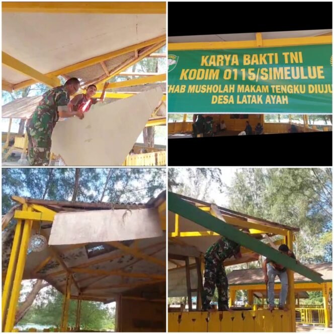 
					Babinsa Koramil 02/Simeulue Tengah Aktif Bantu Pembangunan Mushola Bersama Masyarakat