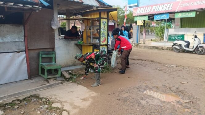 
					Siswa Turut Ambil Peran, TMMD Ke-128 Kodim 1014/Pbn Bersihkan Pasar Pangkalan Banteng
