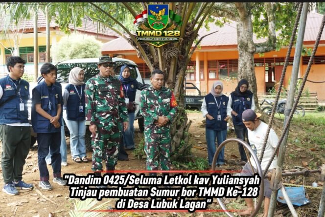 
					Pastikan Tepat Sasaran, Dandim 0425/Seluma Tinjau Langsung Pembuatan Sumur Bor TMMD Ke-128