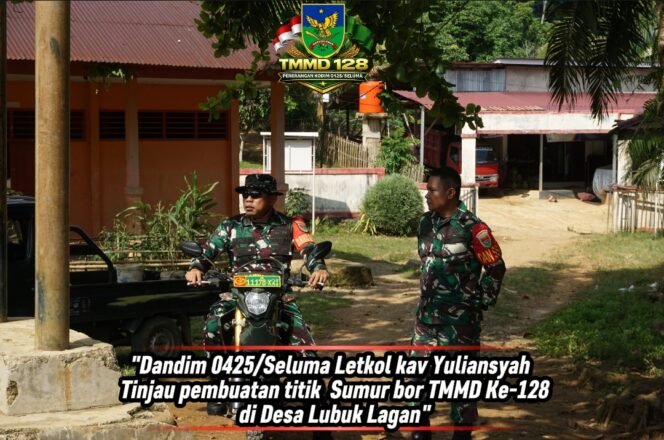 
					Dandim 0425/Seluma Cek Titik Sumur Bor TMMD Ke-128 di Lubuk Lagan