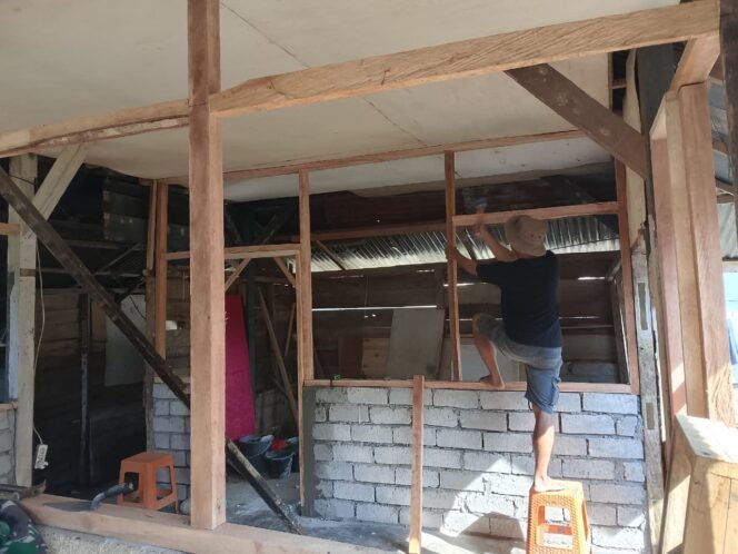 
					Tahap Pemasangan Dinding, RTLH TMMD Kodim 1306/Palu Tunjukkan Progres