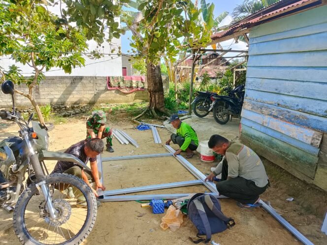 
					Pembangunan RTLH TMMD Ke-128 Masuki Tahap Kerangka Baja Ringan